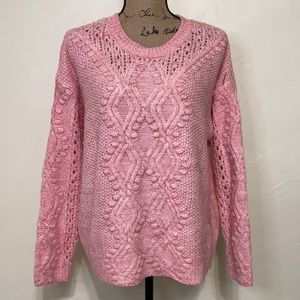 NWT Cocobleu Women’s Pointelle Longsleeve Sweater